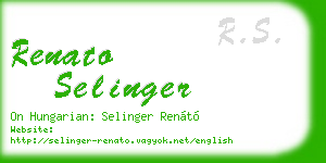 renato selinger business card