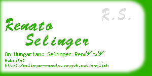 renato selinger business card